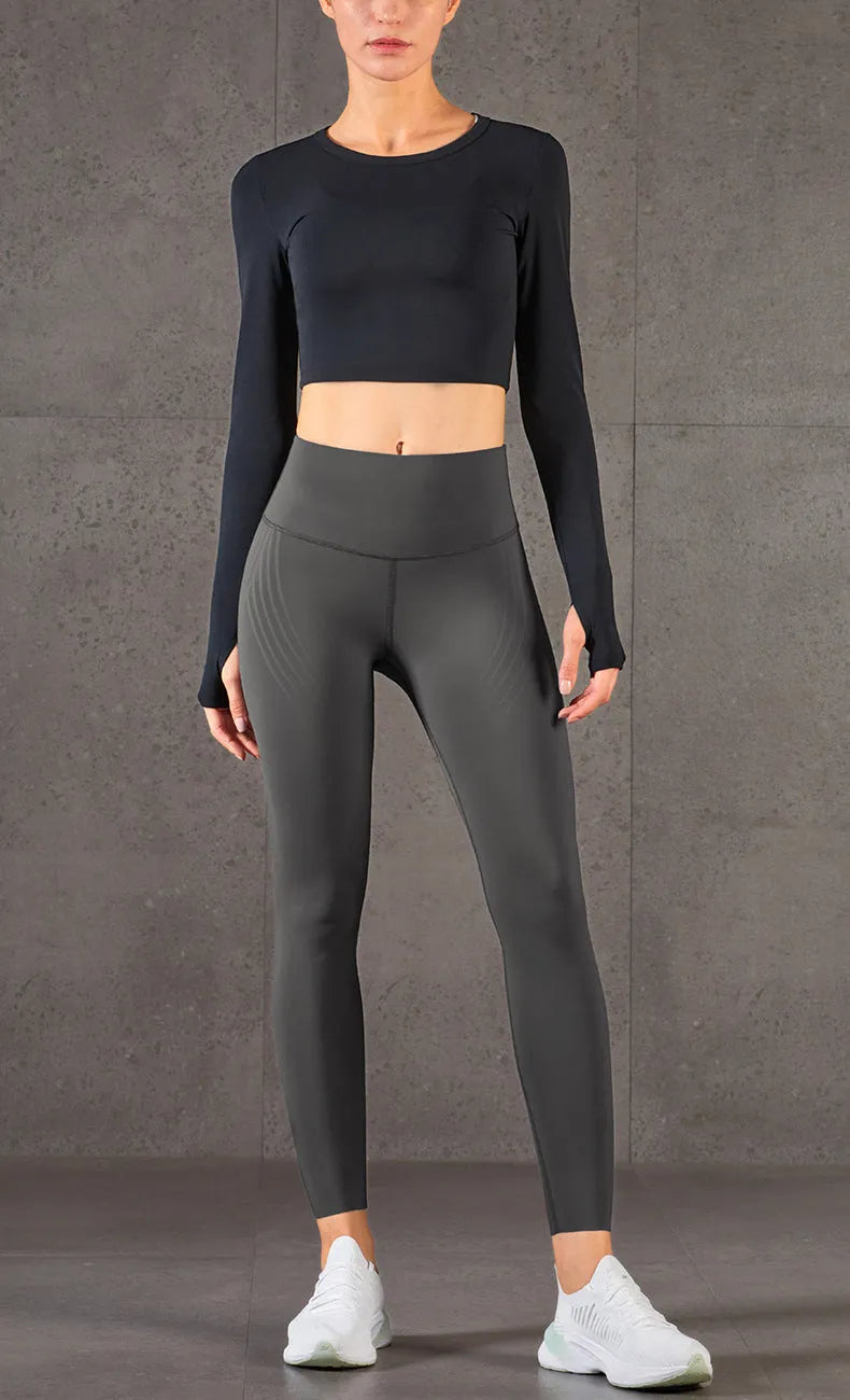 High-elastic Tight-fitting Slim Finger Sleeves Waist-length Fitness Long Sleeves - Bellarte Enchanté High-elastic Tight-fitting Slim Finger Sleeves Waist-length Fitness Long Sleeves